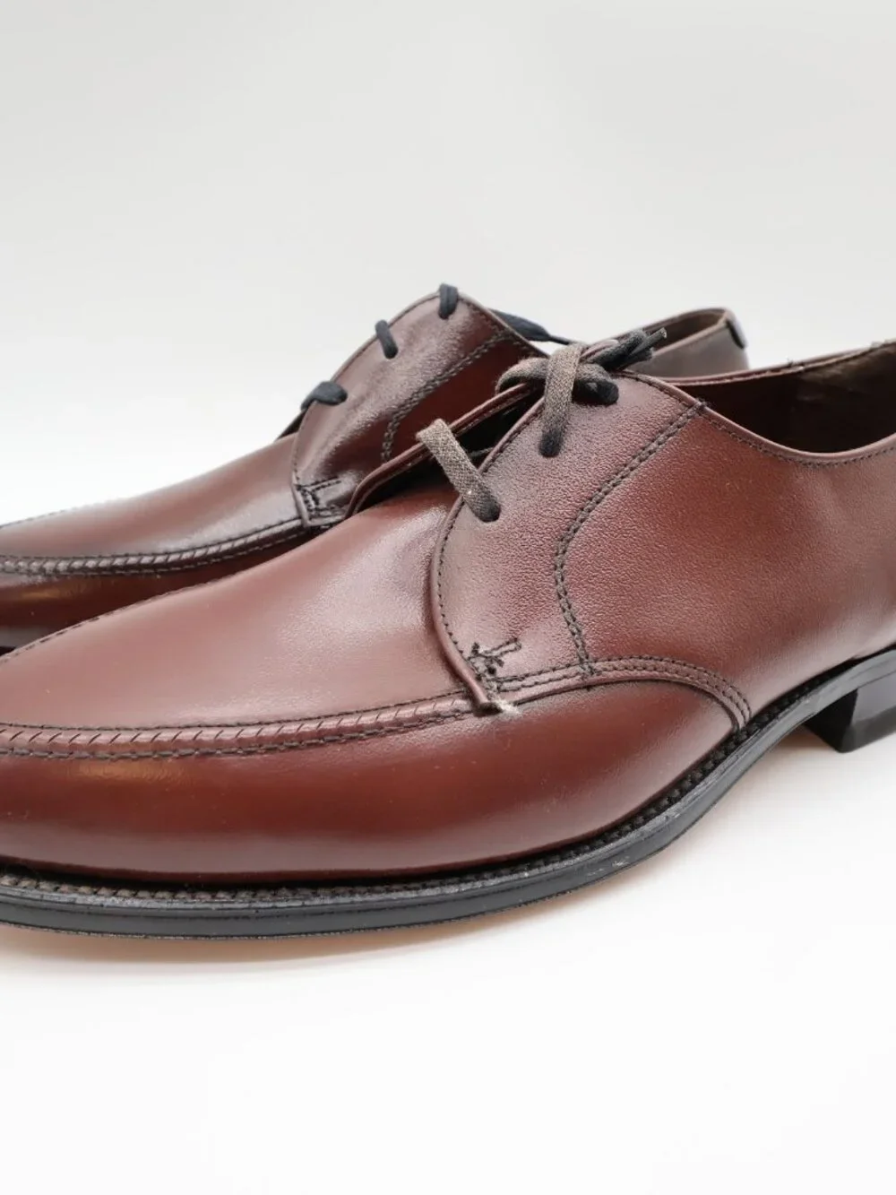 Nunn Bush Bristol Derby Dress Shoes Mens 10 D Mahogany Leather NOS